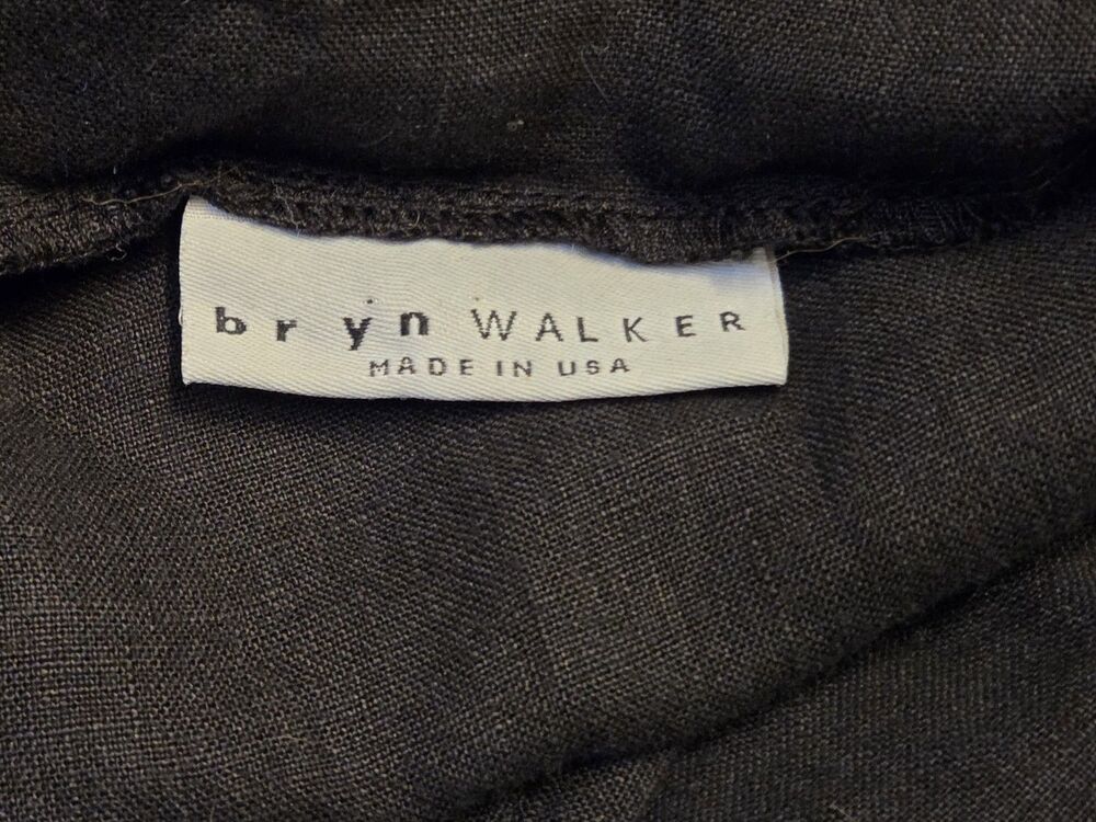 Bryn Walker XL Black 100% Linen Tunic Top Cowl Neck Made in USA Lagenlook Boho - Picture 4 of 9